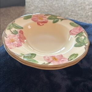 Franciscan Dessert Rose 9” set of 2 bowls England Pink Floral vintage